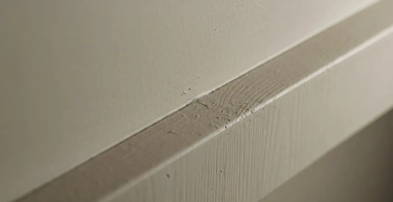Détail macro d'éléments architecturaux fusionnés par la couleur créant une ligne visuelle unifiée