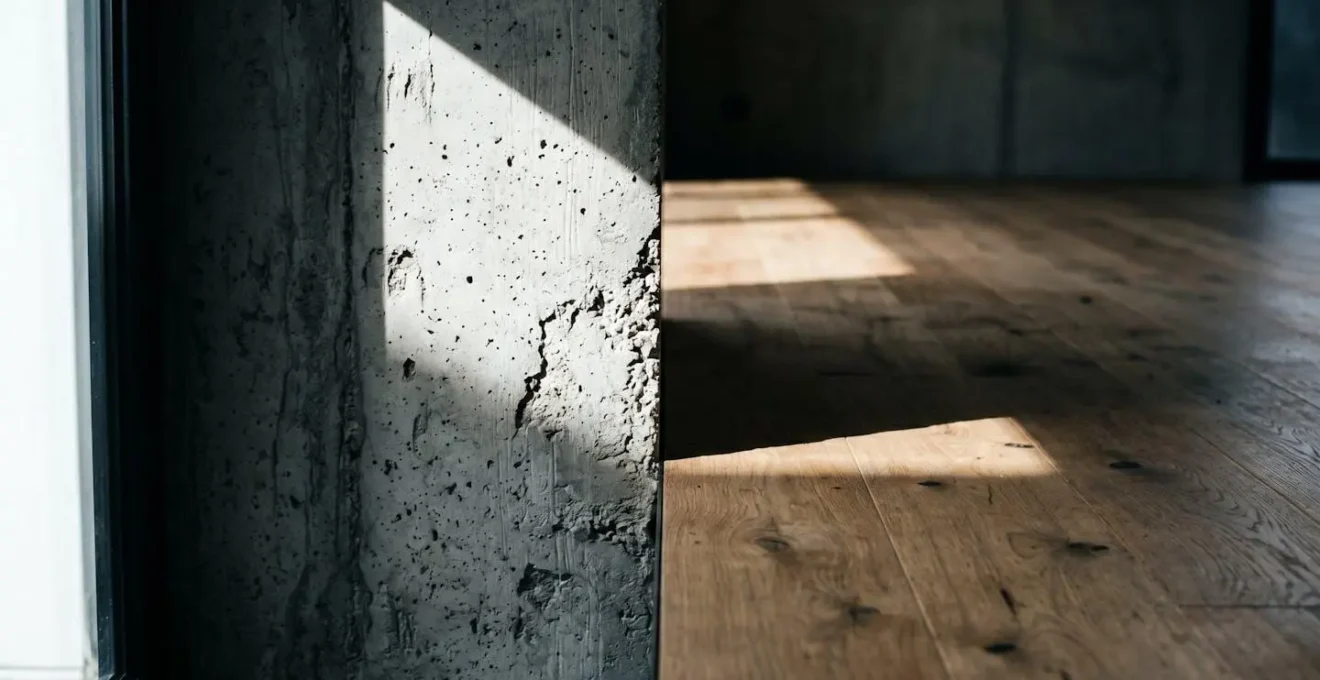 Matériaux de construction à forte inertie thermique dans un intérieur contemporain