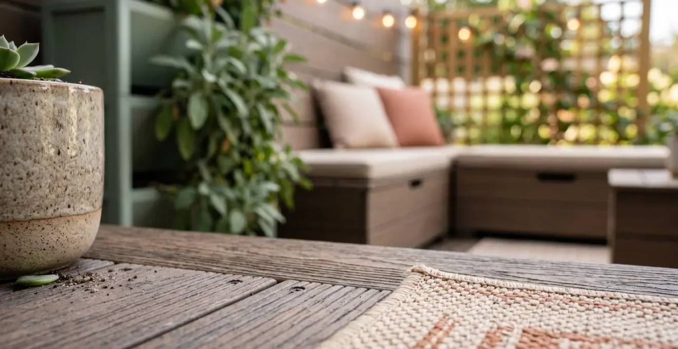 Terrasse de 20 mètres carrés aménagée en pièce à vivre extérieure avec zonage clair et mobilier modulable