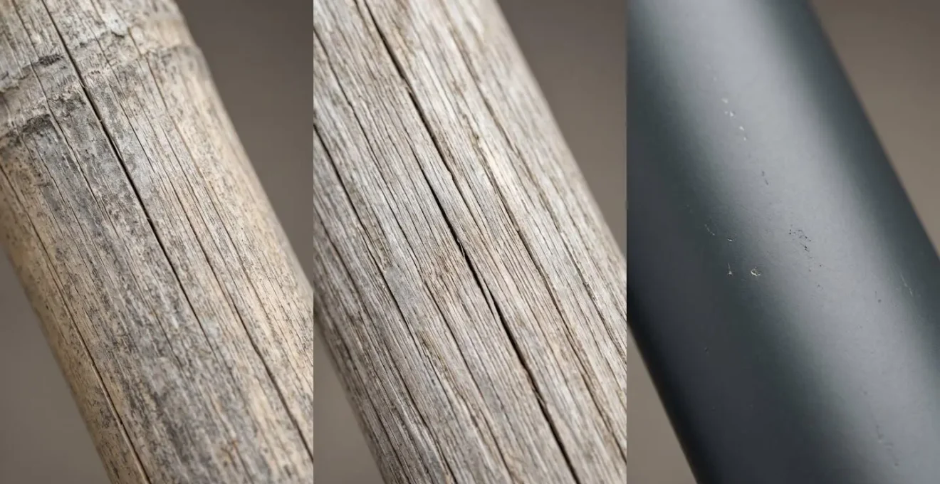 Comparaison visuelle du vieillissement des matériaux de brise-vue après plusieurs années d'exposition