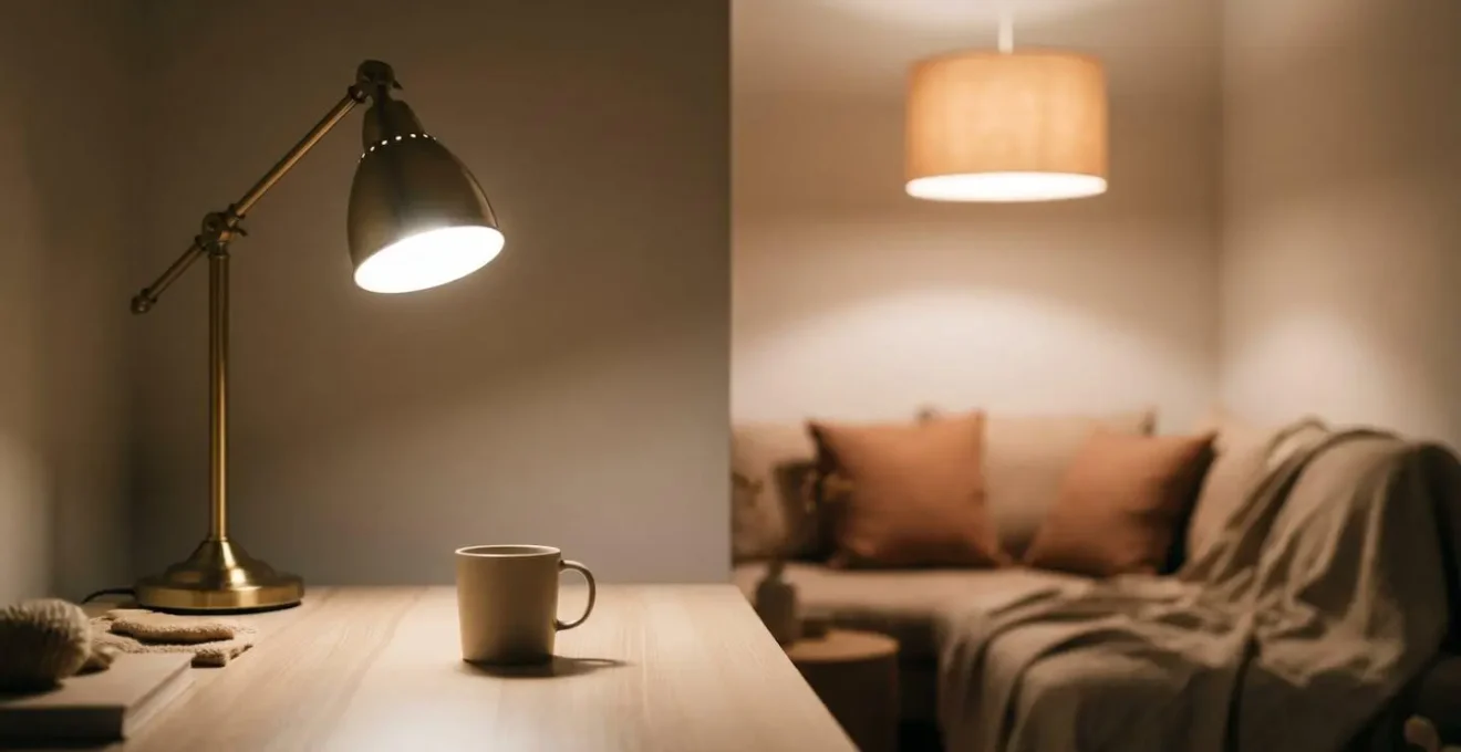 Espaces de vie distincts créés par des variations lumineuses et texturales sans cloisons